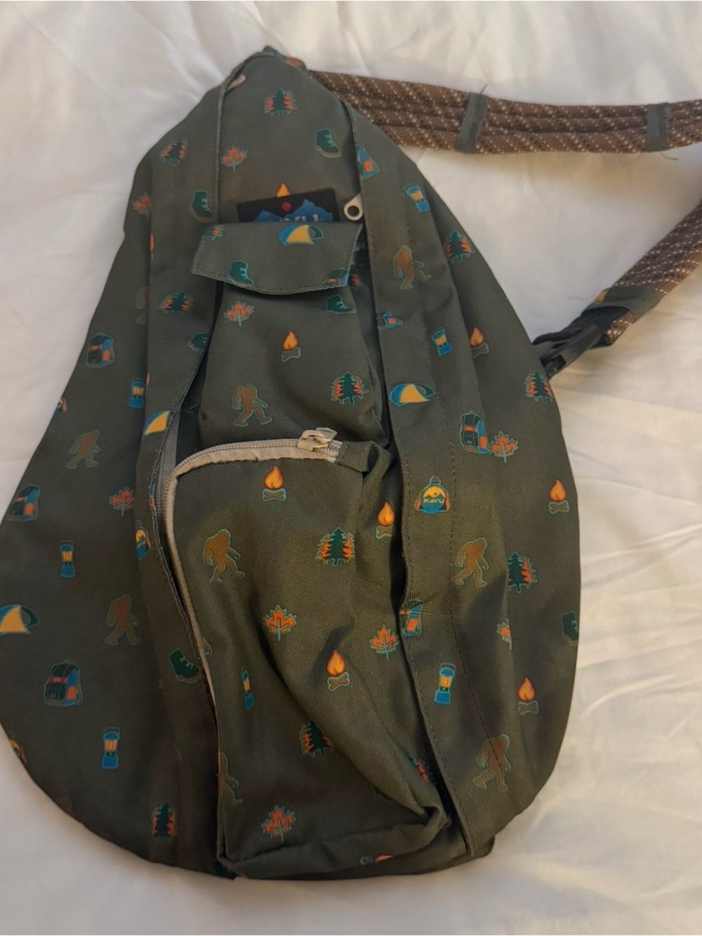 Kavu Olive Green Outdoor Print Sling Bag